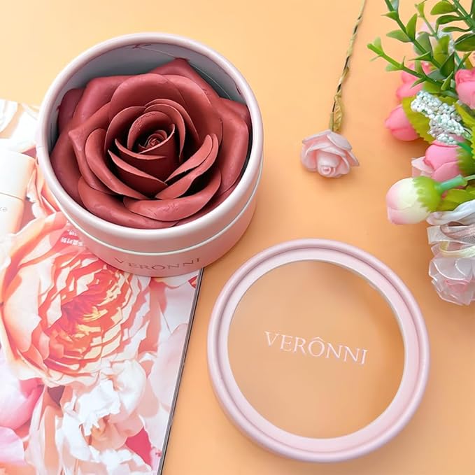 3d Rose Petal Blush, Matte Flower Petal Rose Makeup Blusher for Cheeks, Natural Glowing Redness Long Lasting Buildable Color, Contouring and Brightening, Makeup Powder blusher Gifts(#04)
