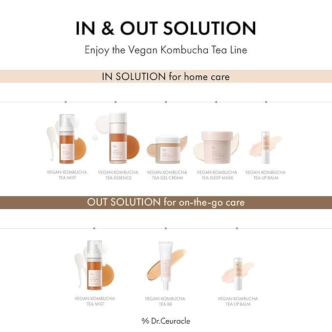 Dr.Ceuracle Vegan Kombucha Tea Mist - Hydrating Face Mist, Portable Milky Spray Serum, Korean Skincare for Stocking Stuffers (80 ml / 2.70 fl. oz.)