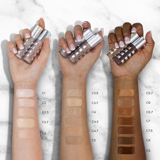 Fitglow Beauty Conceal+ | Vegan Full Coverage Concealer Skin Skincare with Vitamin K + Green Tea | Corrects Dark Circles, Blemishes & Redness | Non-Creasing, Natural Finish | C9-6g