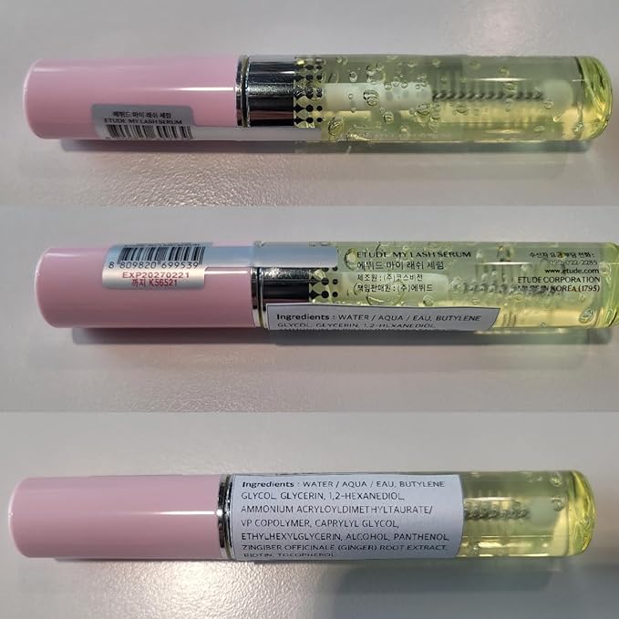 ETUDE My Lash Serum, Eyelash Strengthening Formula with Biotin, Ginger extract for Lash health and growth, Mascara Essence, Mascara Serum, Vegan Certified, Korean Makeup (0.3 Fl Oz)