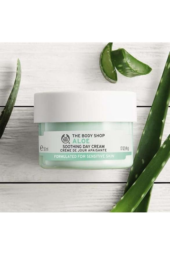 The Body Shop Aloe Soothing Day Cream – Moisturizes Sensitive Skin – Vegan – 1.7 oz