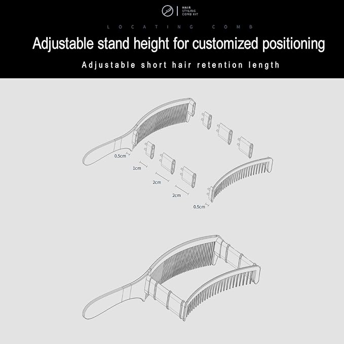 NebulaBloom Professional Hair Cutting comb, Fading Comb, Dual-Layer Fast and Convenient Trimming, Interchangeable Left/Right-hand Self Haircut comb Kit, hair Styling DIY Haircuts, groom tool