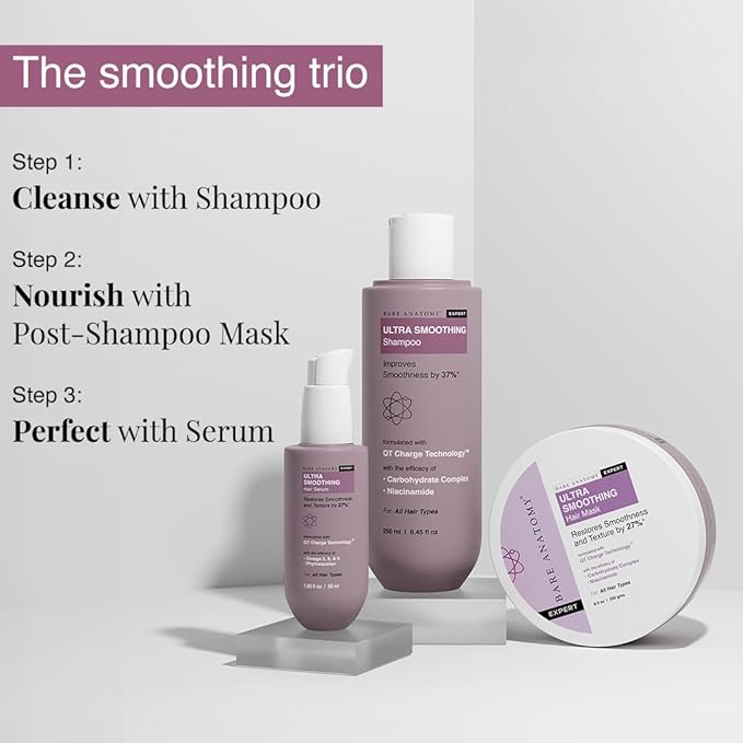 Bare Anatomy Ultra Smoothing Hair Serum Powered By Carbohydrate Complex & Niacinamide | Serum for Smooth & Shiny Hair | For Dry & Frizzy Hair | Women & Men | 100 ml