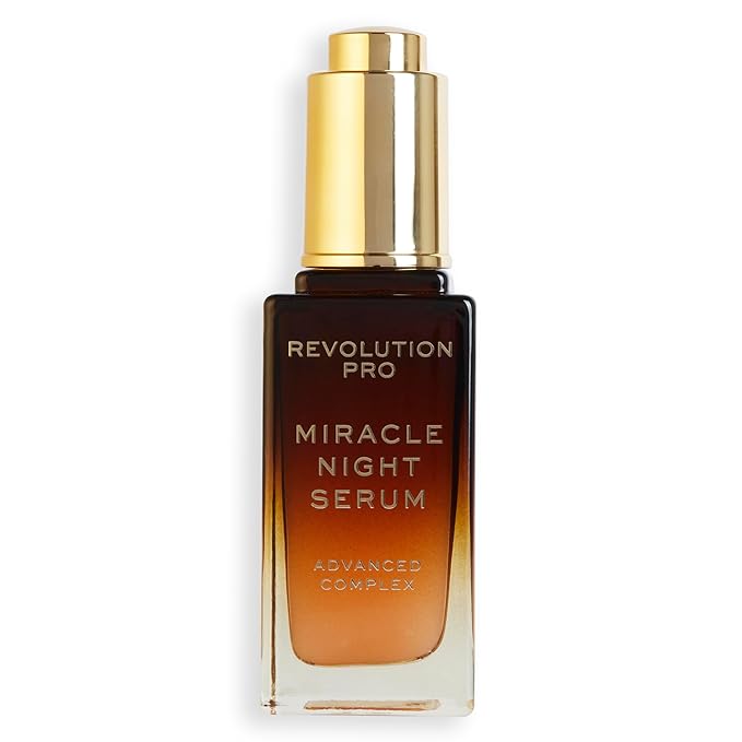 Revolution Pro Miracle Night Rescue Serum Advanced Complex, Overnight Face Serum, Smooths & Plumps Skin with Hyaluronic Acid & Peptides, 1 oz