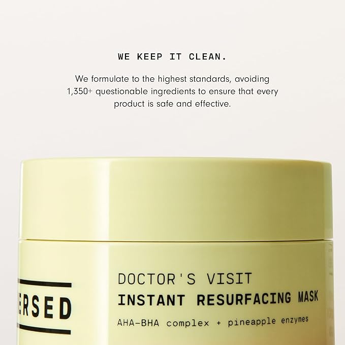Versed Doctor’s Visit Instant Resurfacing Face Mask - AHA, BHA and Enzyme Exfoliating Mask Helps Reduce Hyperpigmentation - Smooth and Moisturize Skin with Vitamin C - Vegan (1.7 fl oz)