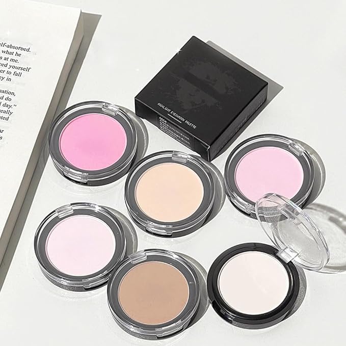 Monochrome Matte Eye Shadow Palette,Peach Pink Neutral Nude Matte Pressed Powder Single Eyeshadow,Natural Long Lasting Naturing-Looking Eyeshadow,Talc,Paraben Vegan & Cruelty Free