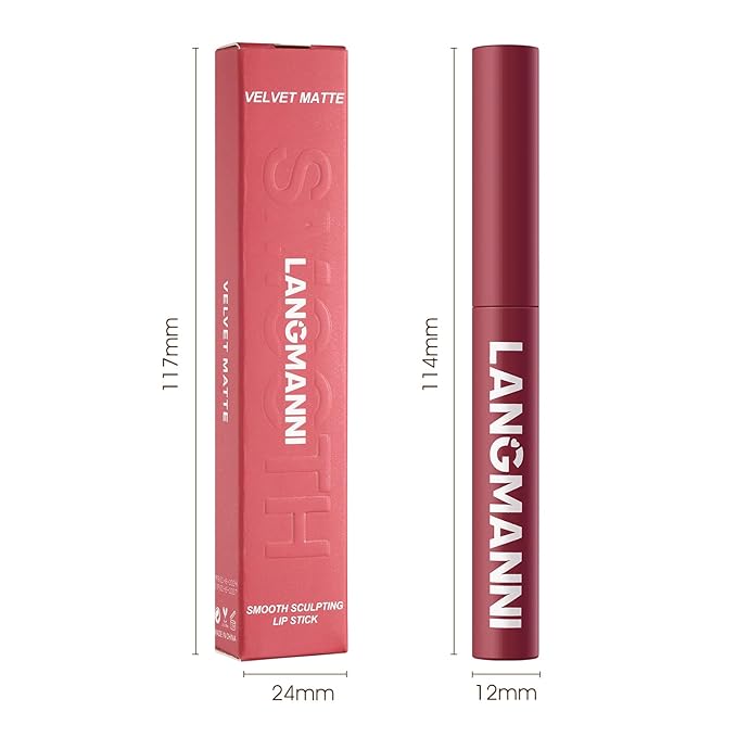 Jolilab 2Pcs Velvet Matte Lipstick Nude Matte Soft Dark Color Stick High Pigmented Long-Lasting Waterproof Lip Stick Lip Balm Beauty Cosmetics Gift for Women(03#+04#
