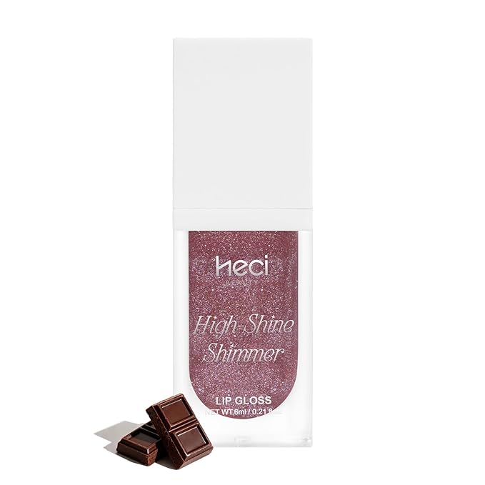 MAKEUP Glitter Lip Gloss –Nourishing and Hydrating with High-Shine Glimmer Finish & Sheer Wash Of Color, Chocolate Scent, Non-Sticky, Vegan & Cruelty-free, Mauve, 0.21 fl oz