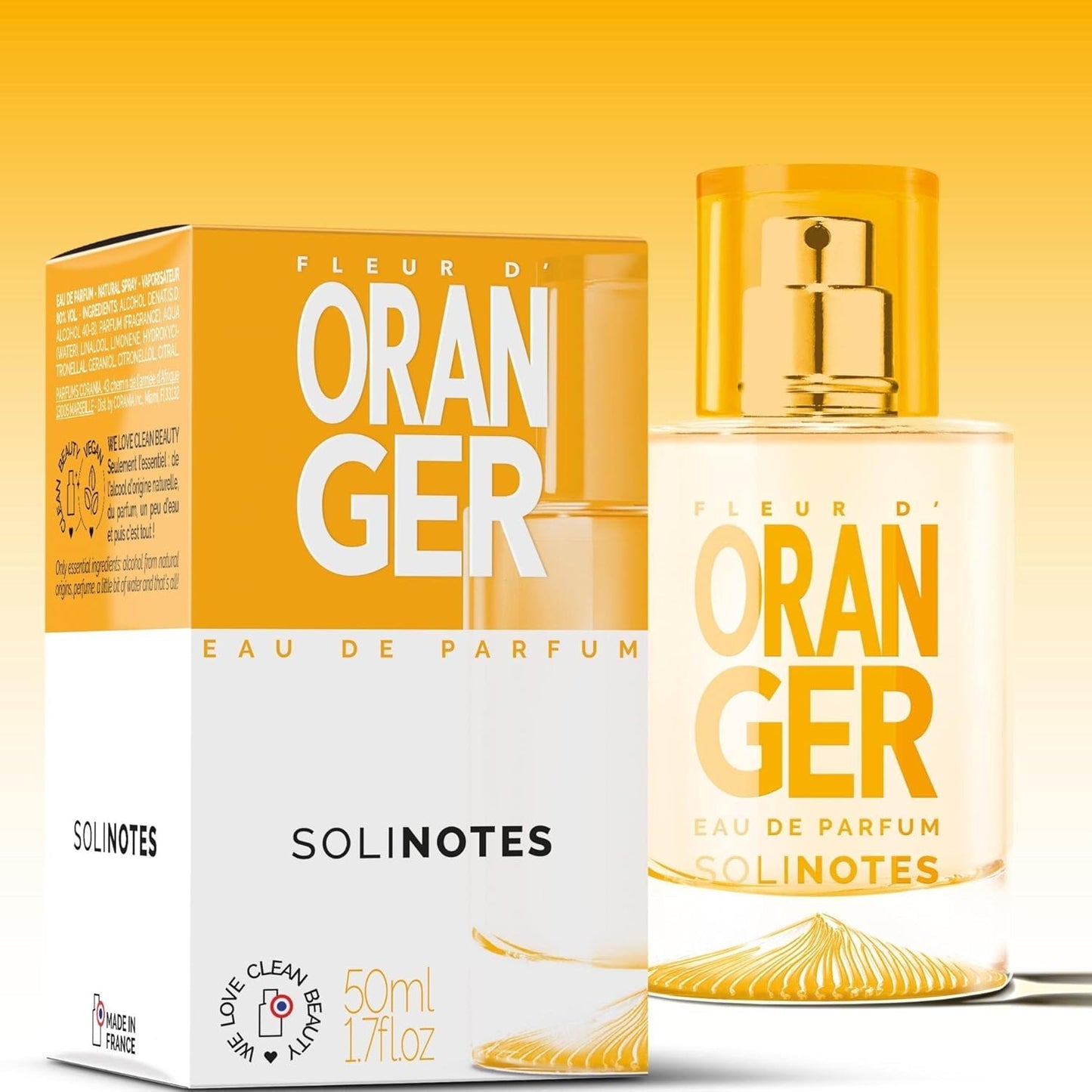 Orange Blossom Perfume for Women & Men, 1.7 Fl Oz/ 50 ML Eau De Parfum, Delicate Floral and Soothing Scent with Premium Ingredients - Clean Perfume, Cruelty Free, Vegan, Made in France