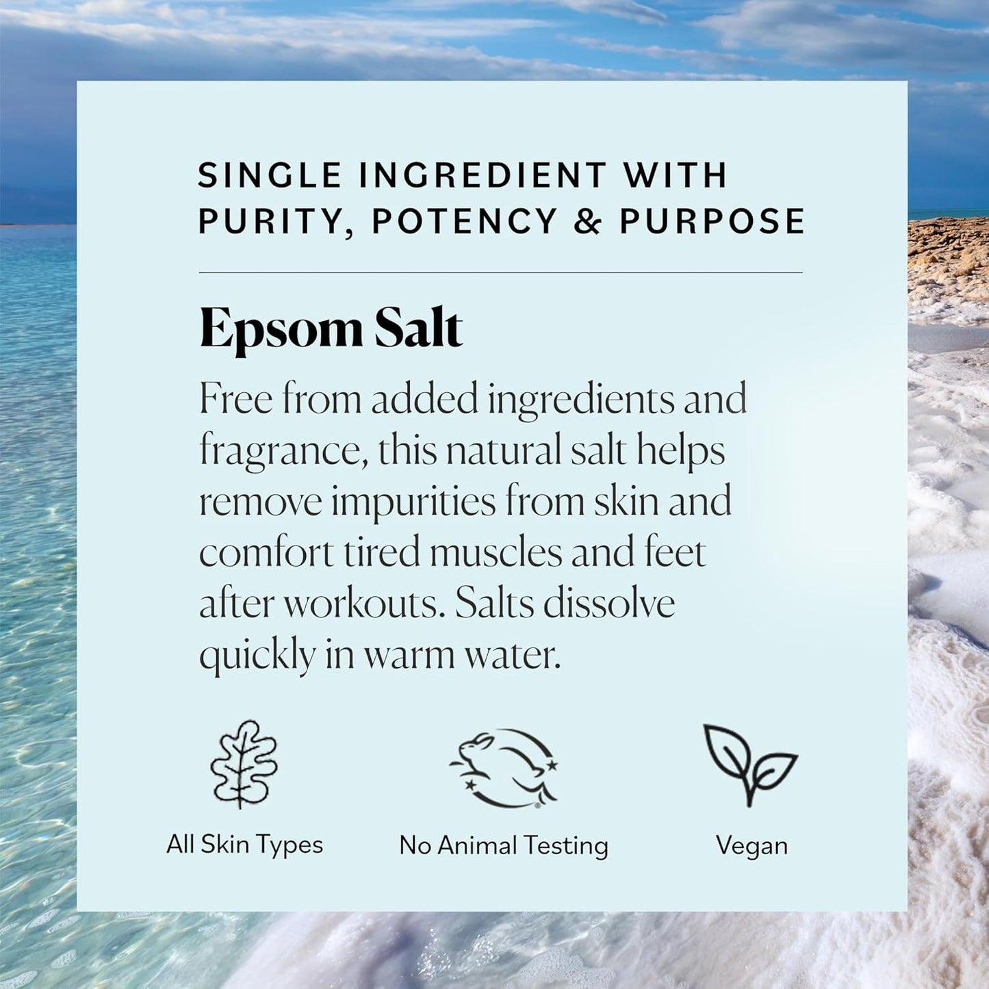 - Epsom Salt Bath Soak, 5 Lbs - Magnesium Sulfate USP - 100% Pure, Medium Grain - Unscented - Soaking Bath Salts - Resealable Bag - Natural, Vegan & Cruelty Free - Self Care - Bath & Feet