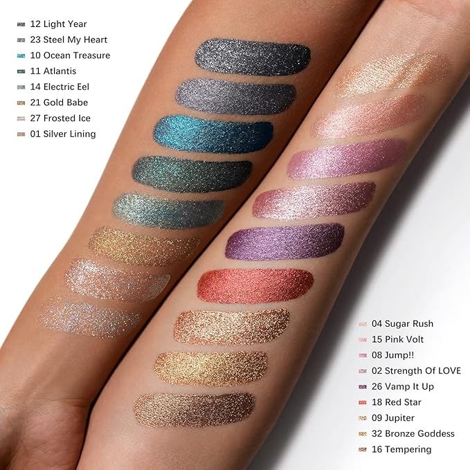 Oulac Liquid Glitter Eyeshadow Eyeshadow Metallic Purple Liquid Eyeliner Shimmer| Non-creasing Lightweight Moisturizing Formula Easy to Remove. Vegan & Cruelty-Free (26)