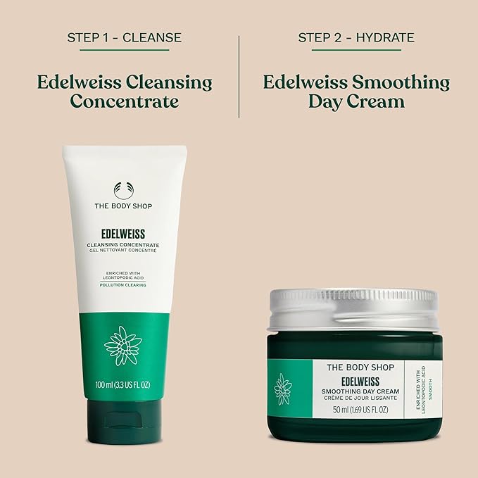 The Body Shop Edelweiss Smoothing Day Cream – For Smoother Looking Skin – Vegan – 50ml