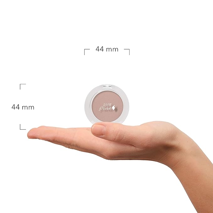 100% PURE Pressed Powder Eye Shadow (Fruit Pigmented), Flax Seed, Shimmer Eyeshadow, Buildable Pigment, Easy to Apply, Natural Makeup (Soft Neutral Matte Nude) - 0.07 oz