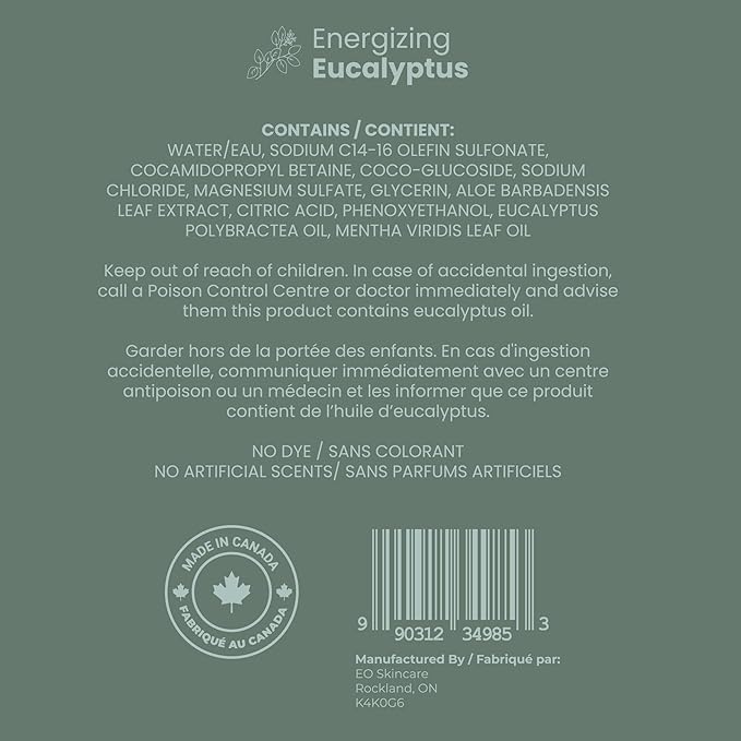 Luxury Foaming Bath - Natural Scented Bubble Bath with Essential Oils and Epsom Salt - Energizing Eucalyptus Scent, 33.8 fl oz / 1L