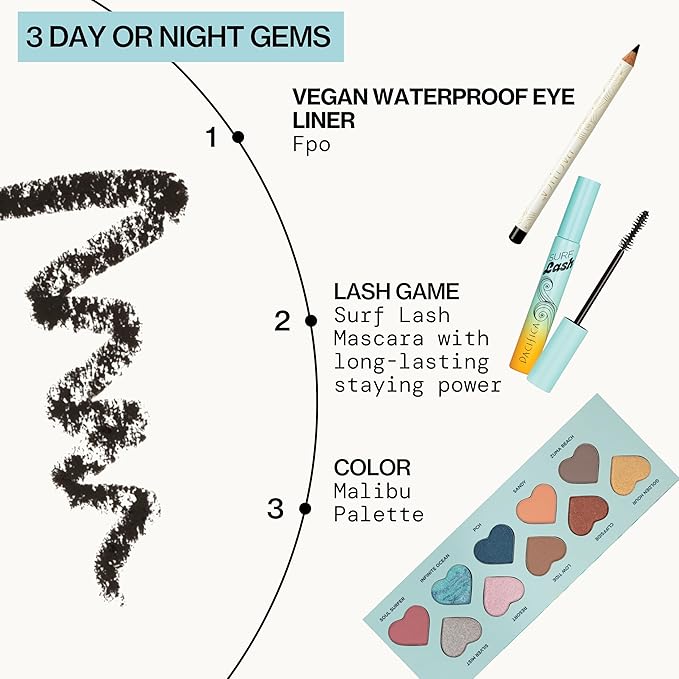 Pacifica Waterproof Eyeliner Pencil Jet Black Eye Liner Longwear, Smudge-Proof, Vegan & Cruelty-Free Eye Makeup Vegan & Cruelty-Free (Shade Jet Black) Ophthalmologist Tested
