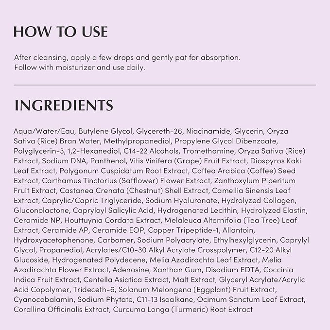 EQQUALBERRY Purple PDRN Pore Minimizing Serum – Vegan Collagen & Peptides for Pore Refining & Skin Elasticity | Niacinamide & CICA Exosome for Calming | Korean Glass Skin, 1.01 FL OZ