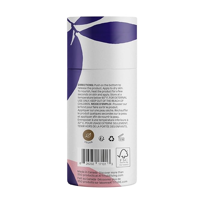 ATTITUDE Body Butter, Natural Origin, Deeply Nourishes & Retains Moisture, Shea & Cocoa Butters, EWG Verified, All skin types, Vegan, Sandalwood, 2.87 Fl Oz