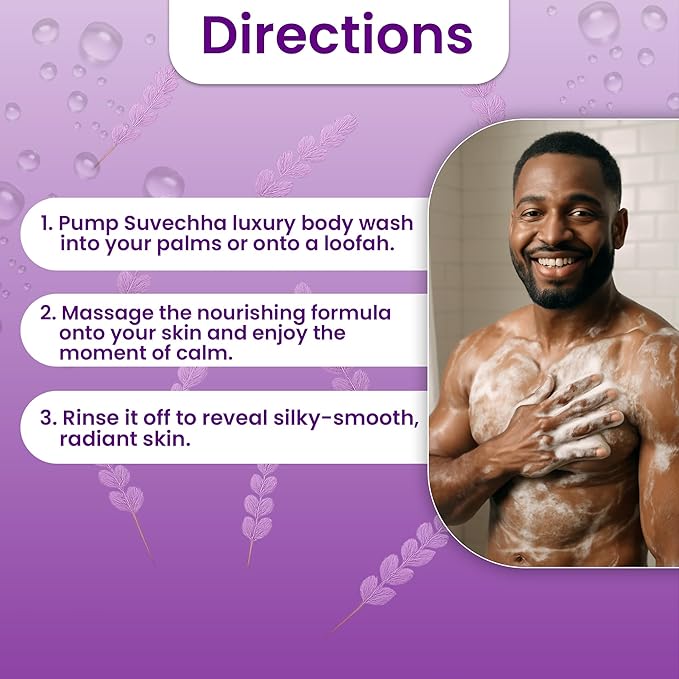 Vegan Body Wash with non toxic, Organic Ingredients | Made in USA |Great for Delicate Skin | Paraben free, gluten free, sulfate free| Moisturizing with organic Aloe & Shea Butter (Lavender)