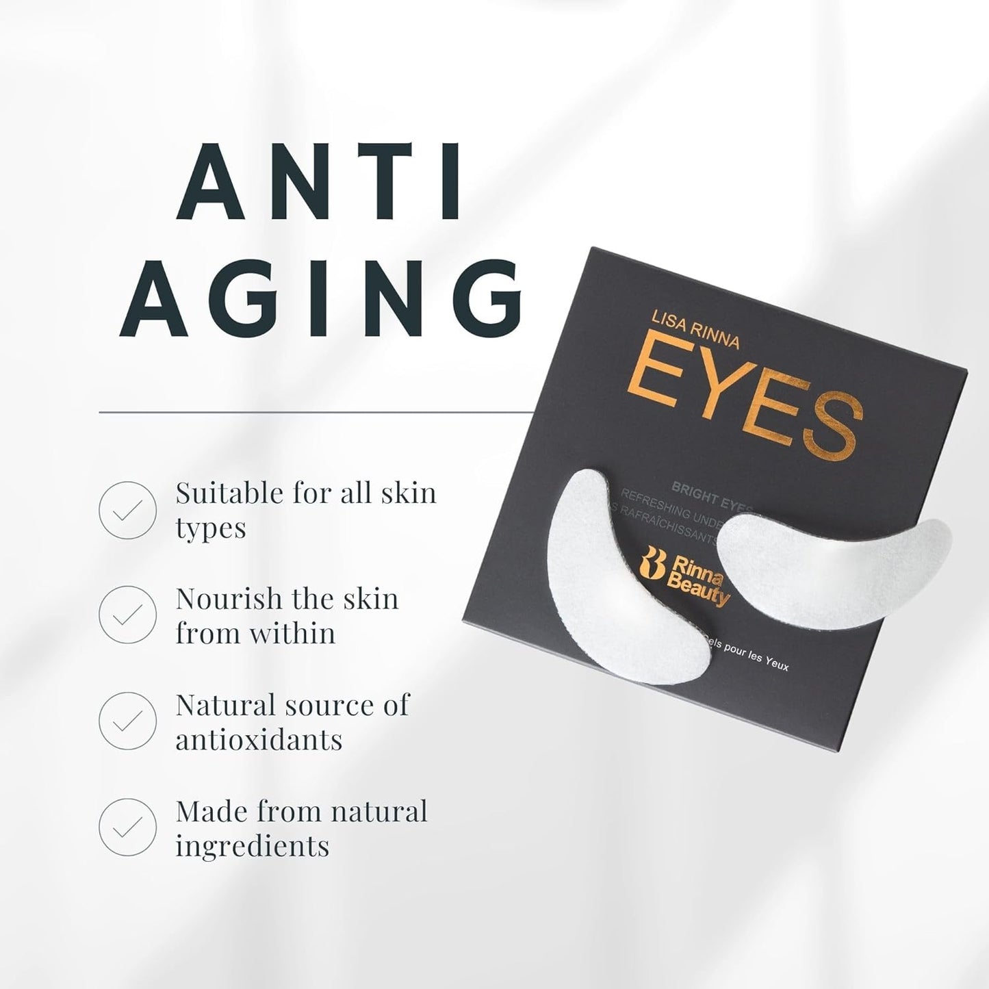 Bright Eyes Cooling under Eye Gel Patches - Reduces Puffy Eyes and Dark Circles, for Men & Women - Vegan, Cruelty-Free, Paraben-Free, Sulfate-Free & Phthalate-Free - 8 Pairs - 1 Count