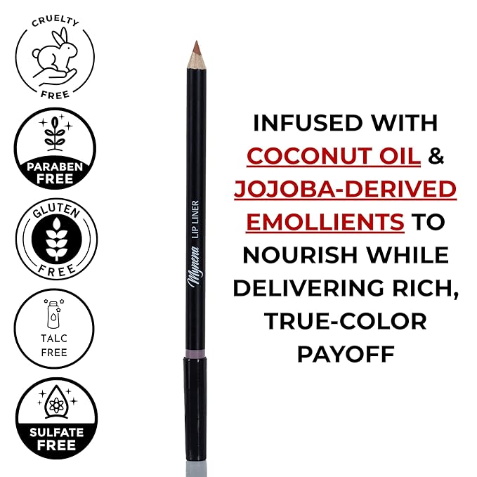 Mynena Warm Terracotta Nude Creamy Matte Waterproof Lip Liner | Long Lasting Transfer-Proof | Sharpenable | Blendable Pencil for Defined Lips