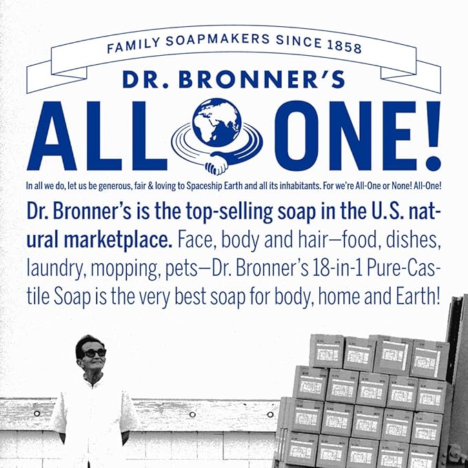 Dr. Bronner's - Organic Sugar Soap (Peppermint, 12 oz) - Made with Organic Oils, Sugar & Shikakai Powder, 4-in-1 Uses: Hands, Body, Face & Hair, Cleanses, Moisturizes & Nourishes, Vegan, Non-GMO