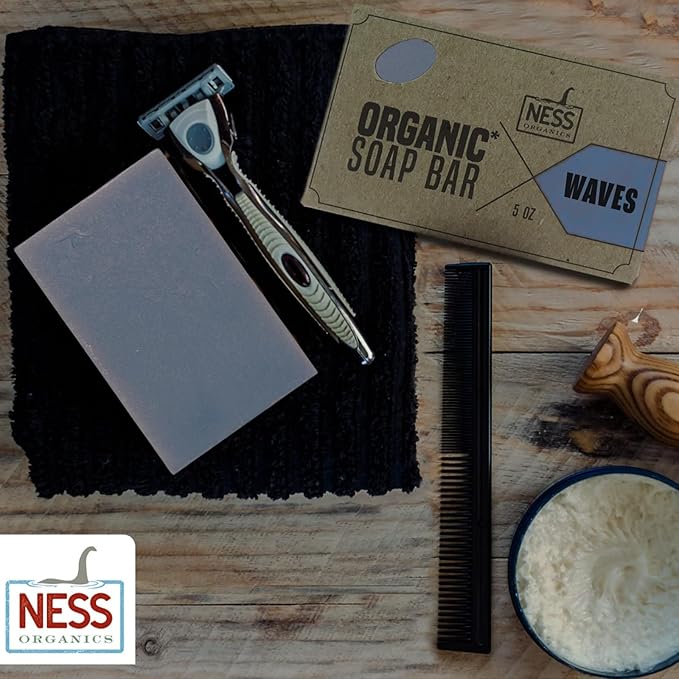 Ness Mens Soap Bar - Waves Scent - Natural Soap For Men - Mens Bar Soap With Organic Ingredients & Essential Oils - Moisturizing Bar Soap - Handmade In The USA, Cruelty Free, Vegan - 3 Pack