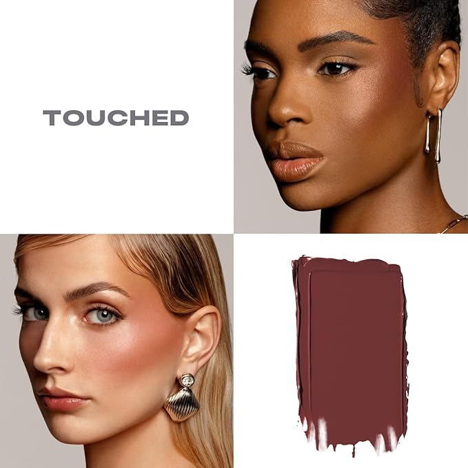 Morphe Huephoric Rush 3-in-1 Silk Cream Blush - Cream-to-Matte Buildable Blush for Cheeks - Primes, Hydrates & Blurs Skin for a Supple-Matte Finish - Touched (0.28 Ounce)
