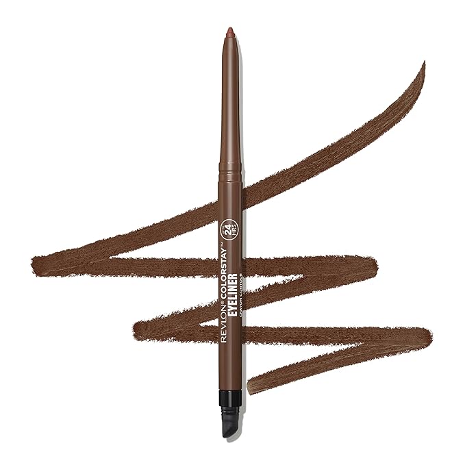 REVLON ColorStay Pencil Waterproof Eyeliner,Smudge-Proof,Eye Makeup with Built-In Sharpener,203 Brown,0.01 oz,(Pack of 2)