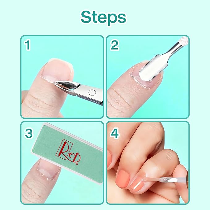 NOVAL Cuticle Manicure Kit, Nail Care Set with Oil, Nipper, Pusher & 4-Way Buffer for Home or Salon Use