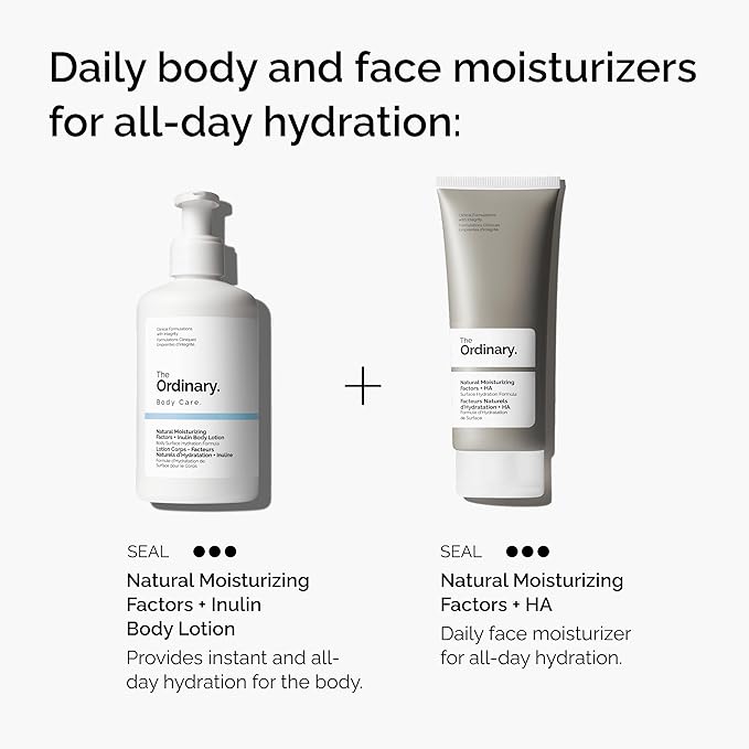 The Ordinary Natural Moisturizing Factors + Inulin Body Lotion, Lightweight Hydration for All-Day Moisture & Skin Barrier Support, Accepted by the National Eczema Association, 8.1 Fl Oz