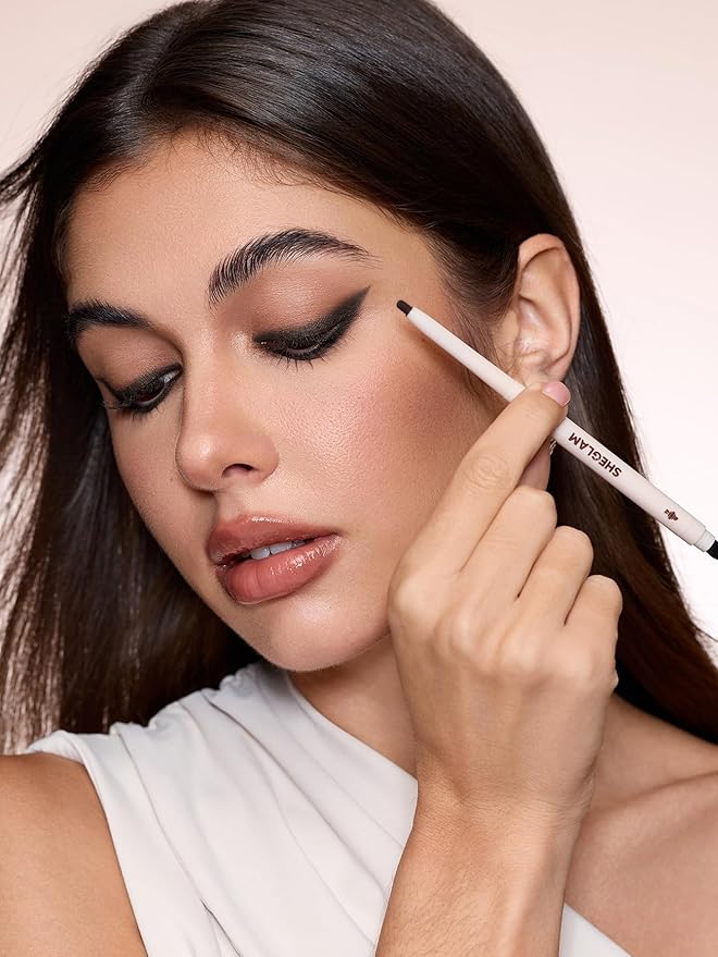 SHEGLAM Gel Glide Eyeliner Pencil Creamy Waterproof Smudgeproof Longwearing Eyeliner-Black (Pack of 2)