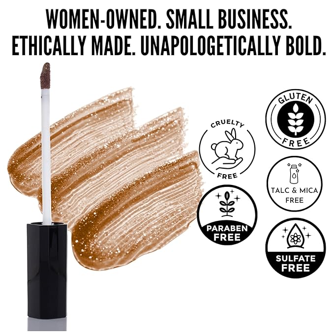 Mynena Translucent Bronze with Golden Undertones Shimmer Lip Gloss | Lightweight Lip Topper | Paraben-Free | Demi-Sheer Lipgloss from Cosplay to Everyday Glam | Ashley