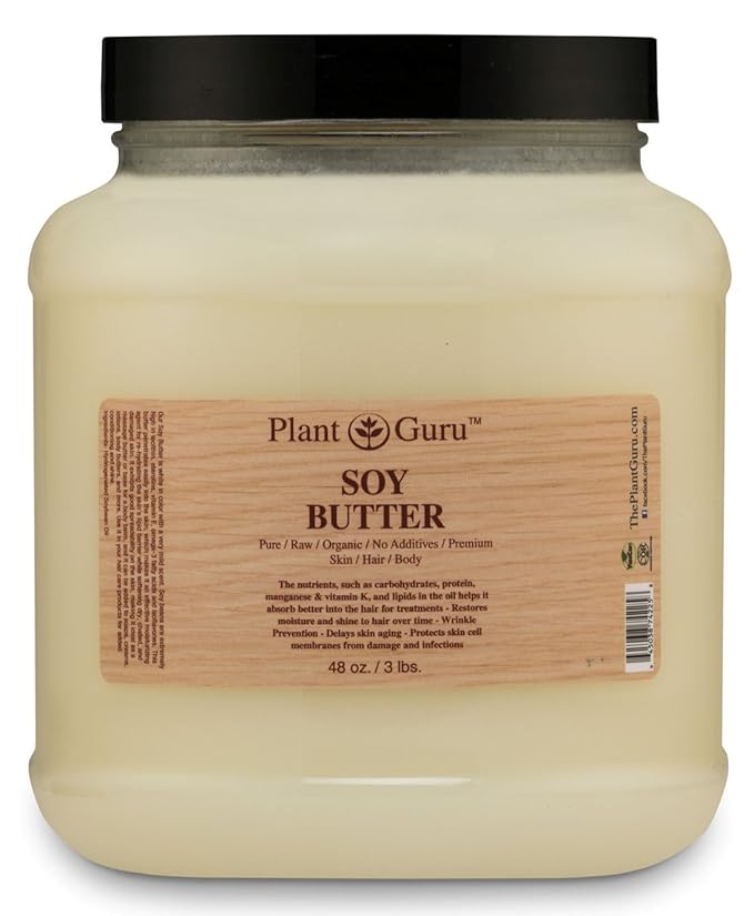 Soy Body Butter 3 lb. 100% Pure Raw Fresh Natural Cold Pressed. Skin Body and Hair Moisturizer, DIY Creams, Balms, Lotions, Soaps.