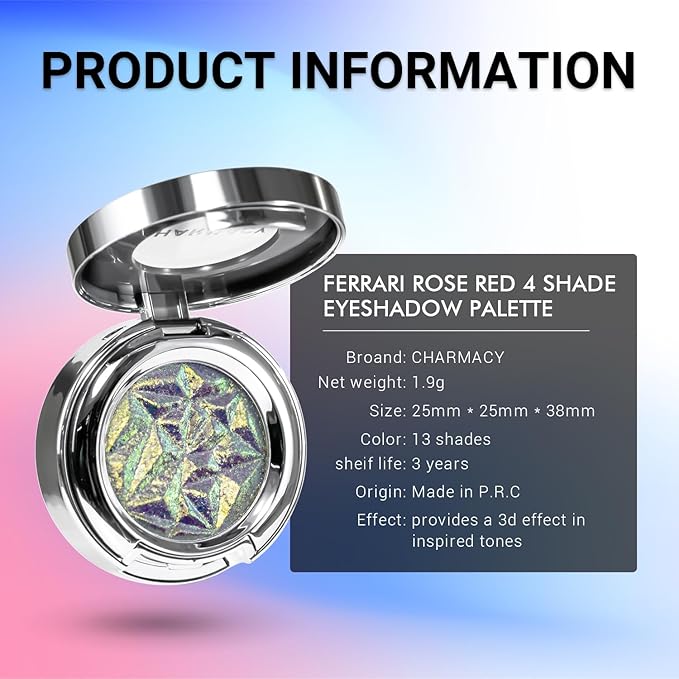 CHARMACY Duochrome Eyeshadow, Insane Shifters Chameleon Eyeshadow, Creates High-Impact, Metallic Eye Looks, 100% Vegan and Cruelty Free (Chameleon-#801, 0.06 Ounce (Pack of 1))