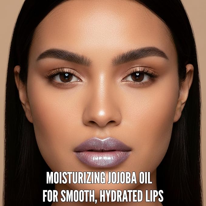 Mynena Soft Lavender Lilac Shimmer Lip Gloss Non-Sticky Filled with Iridescent Sparkles | Lightweight Lip Topper | Paraben-Free | Demi-Sheer Lipgloss from Cosplay to Everyday Glam | Iris
