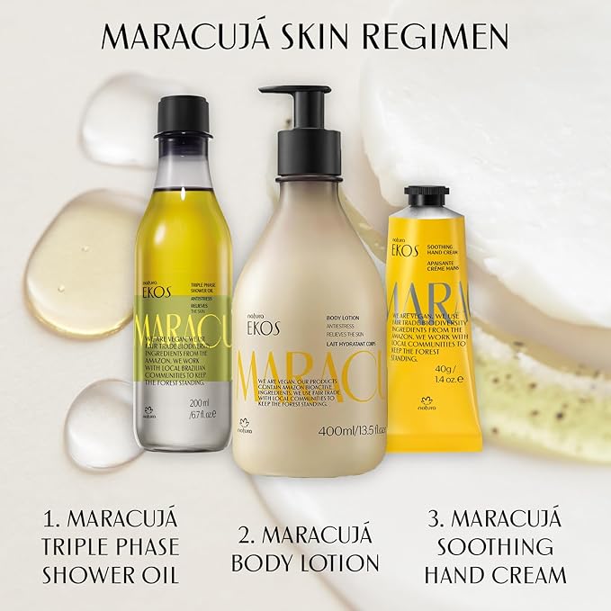 Natura - Passion Fruit Triple Phase Body Oil – Maracujá Oil Moisturizer for Soft Glowing Skin, Vegan Skincare, Hydrating & Nourishing Brazilian Beauty – 6.7 fl oz (200ml)