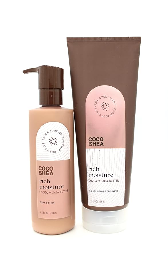 Coco Shea Rich Moisture, Bath and Body, Moisturizing Body Wash and Body Lotion Bundle Set
