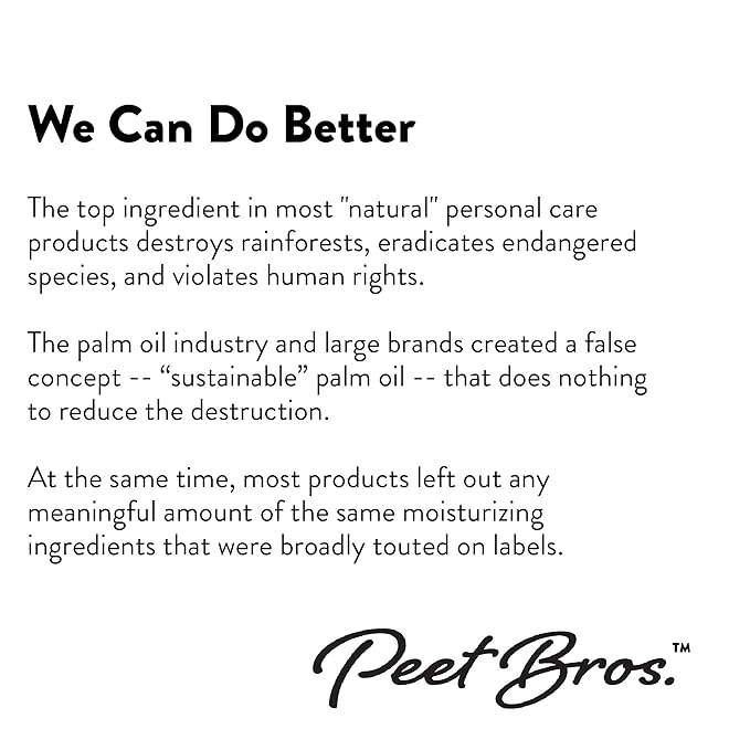 Peet Bros. Shea Butter Bar Soap - Argan & Sandalwood Moisturizing Soap Bar - Vegan, Palm Oil-Free Soap Bar - Up to 25x More Shea Butter - No Artificial Fragrances - Made in USA - 5 oz