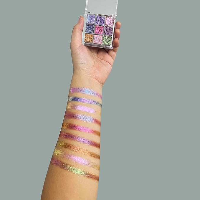 Professional super multi-chrome 9 color eyeshadow palette,long-lasting and handmade chameleon eyeshadow,100% Vegan and Cruelty Free with special colors,Super Smooth and Highly Pigmented (#03)