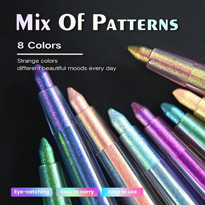 Multichrome Eyeliner Gel Pencil,Waterproof Long-Lasting Vegan Cruelty Free Eye Liner,Shifting Colors Eyeliner Pen (EL-03)
