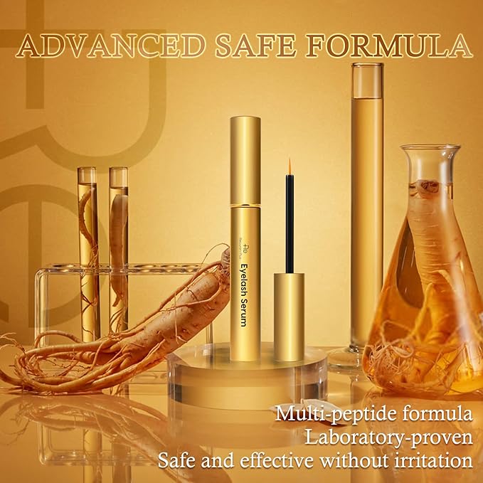 Premium Eyelash Growth Serum: Advanced Vegan Formula for Longer Thicker Lashes – Natural Safe Ingredients
