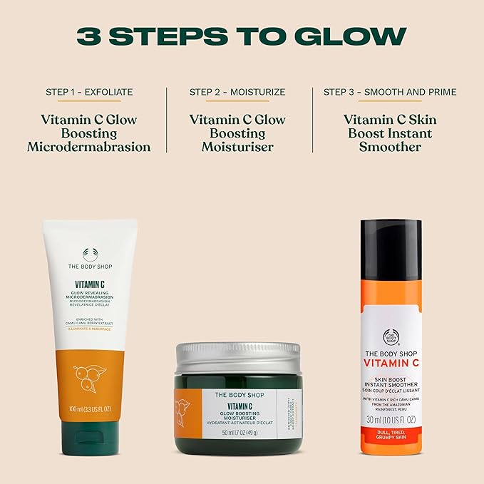 The Body Shop Vitamin C Skin Boost Instant Smoother | Radiance Boosting Face Serum to Improve Dull Skin | Lightweight for All Skin Types, Vegan, 30 ml / 1.0 oz