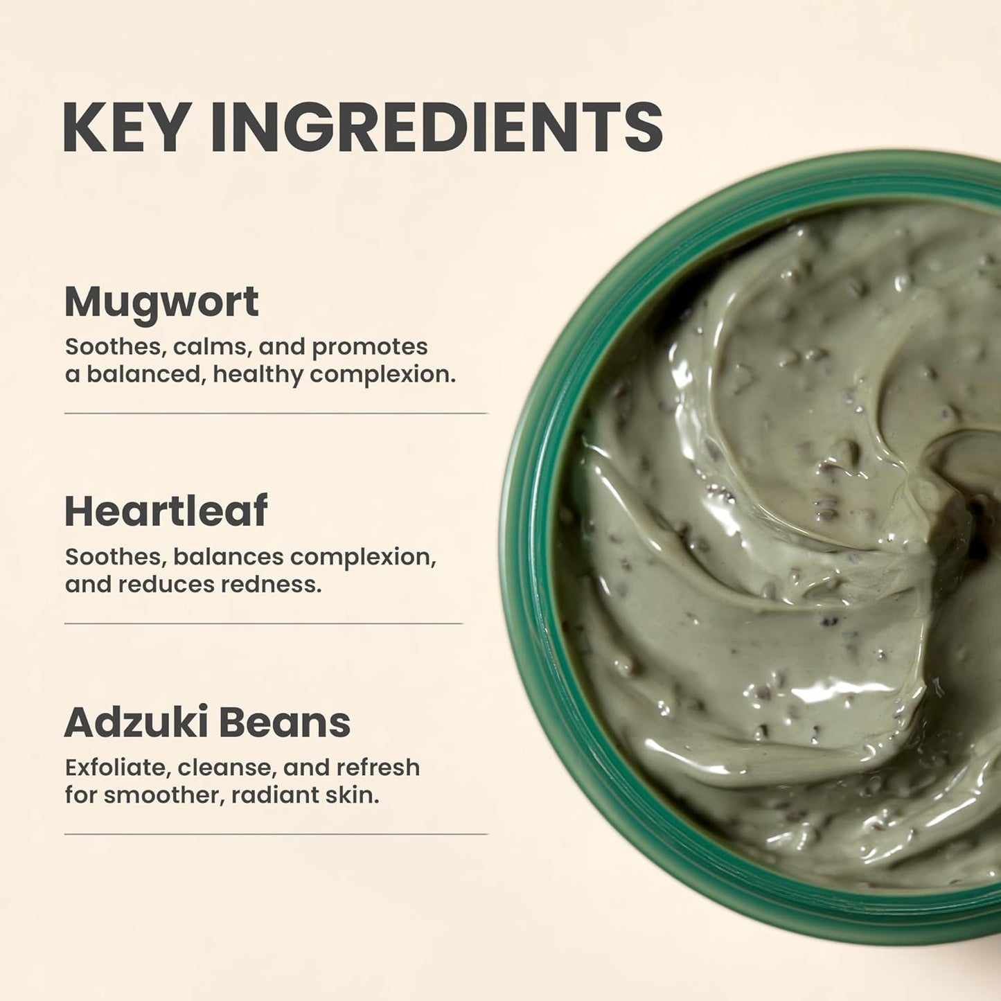 Mugwort Pore Clarifying Wash off Pack - Face Exfoliator Targets Clogged Pores, Whitehead & Blackhead Remover - Vegan Korean Skin Care Glass Skin Clay Mask - 3.38 Fl. Oz.