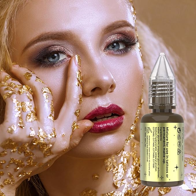 QUELLE Microblading Ink Permanent Makeup Pigment 0.5oz/15ml Eyebrow Ink Microblading Pigment for Eyebrow Eyeliner (Honey Brown)