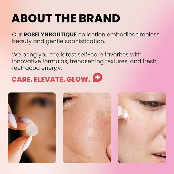 ROSELYNBOUTIQUE Pimple Patches for Face 300 Counts 4 Sizes Hydrocolloid Acne Patches with Tea Tree Oil,Zits Blemishes Pore Strips - Vegan Facial Skin Care Products Cruelty-Free
