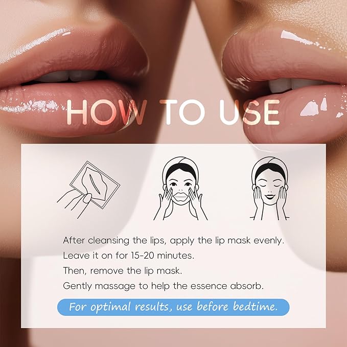 AKARY 10Pcs Milk Hydrating Lip Mask, Sleep Crystal Jelly Gel Care Pads, Moisturizing Wrinkle Firm Hydrate Lips, Soften Cutin, Nourish, Keep Plump, Remove Dead Skin, Fine Lines, Make Your Dry Lip (10)