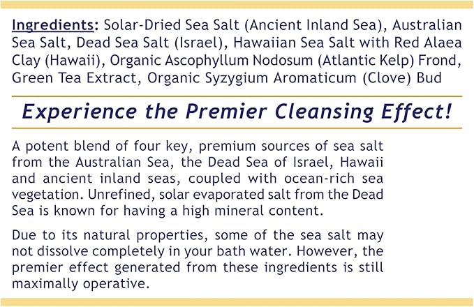 Premier Research Labs Medi-Soak - Bath Salts for Foot and Body Soak, Sea Salt Bath for Women and Men, Relaxing Mineral Bath Soak, Gentle Exfoliant, Organic, Vegan, No Added Fillers - 2 Lb