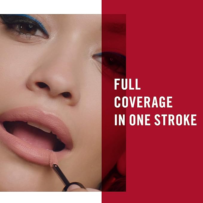 Rimmel London Stay Matte Liquid Lip Color with Full Coverage Kiss-Proof Waterproof Matte Lipstick Formula that Lasts 12 Hours - 707 Raw Kiss, .21oz