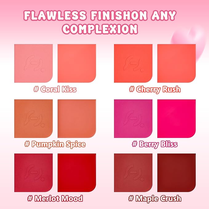 Versatile Blush Duo for Cheeks, Eyes & Lips – Cream & Powder Blush Set, Highly Pigmented, Long-Lasting, Blendable, Valentine’s Day Gift (2-Pack, Berry Bliss)