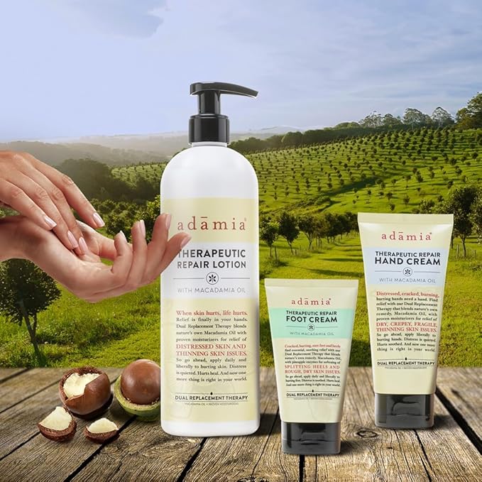 Adamia Therapeutic Repair Lotion with Macadamia Nut Oil and Promega-7, Fragrance Free, Paraben Free, Non GMO, 16 Fl Oz (355337-BC00395319)